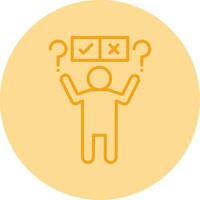 Confusion Line Dual Tone Circle Icon vector