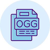 OGG File Line Dual Tone Circle Icon vector