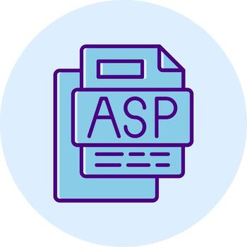 ASP File Line Dual Tone Circle Icon vector