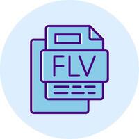 FLV File Line Dual Tone Circle Icon vector