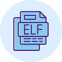 ELF File Line Dual Tone Circle Icon vector