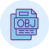 OBJ File Line Dual Tone Circle Icon vector