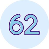 Sixty two Line Dual Tone Circle Icon vector