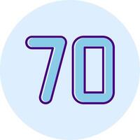 Seventy Line Dual Tone Circle Icon vector