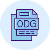 Odg File Line Dual Tone Circle Icon vector