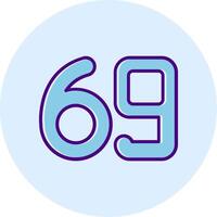 Sixty nine Line Dual Tone Circle Icon vector