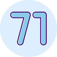 Seventy one Line Dual Tone Circle Icon vector