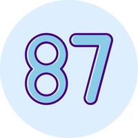 Eighty seven Line Dual Tone Circle Icon vector