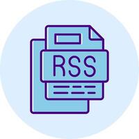 Rss File Line Dual Tone Circle Icon vector
