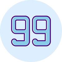 Ninety nine Line Dual Tone Circle Icon vector