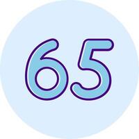 Sixty five Line Dual Tone Circle Icon vector