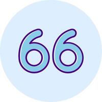 Sixty six Line Dual Tone Circle Icon vector