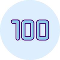 One hundred Line Dual Tone Circle Icon vector