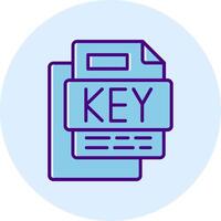 KEY File Line Dual Tone Circle Icon vector