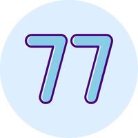 Seventy seven Line Dual Tone Circle Icon vector
