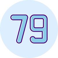 Seventy nine Line Dual Tone Circle Icon vector