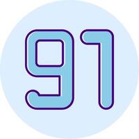 Ninety one Line Dual Tone Circle Icon vector