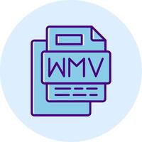 Wmv File Line Dual Tone Circle Icon vector