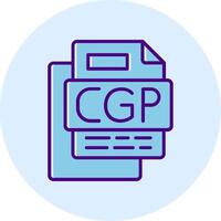 CGI File Line Dual Tone Circle Icon vector