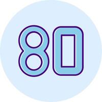 Eighty Line Dual Tone Circle Icon vector
