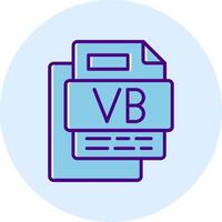 VB File Line Dual Tone Circle Icon vector