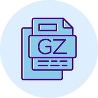 GZ File Line Dual Tone Circle Icon vector