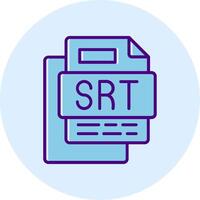SRT File Line Dual Tone Circle Icon vector