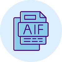 AIF File Line Dual Tone Circle Icon vector