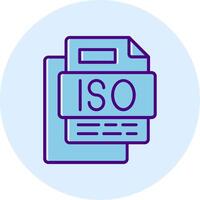 ISO File Line Dual Tone Circle Icon vector