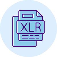 XLR File Line Dual Tone Circle Icon vector