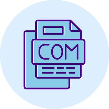 COM File Line Dual Tone Circle Icon vector