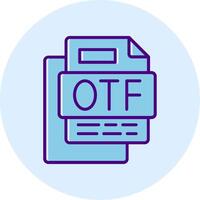 OTF File Line Dual Tone Circle Icon vector