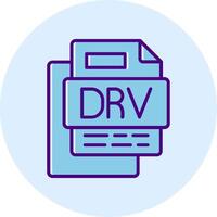 DRV File Line Dual Tone Circle Icon vector
