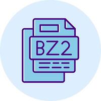 Bz2 File Line Dual Tone Circle Icon vector