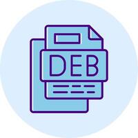 Deb File Line Dual Tone Circle Icon vector
