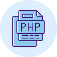 Php File Line Dual Tone Circle Icon vector