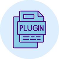 Plugin File Line Dual Tone Circle Icon vector