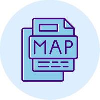 Map File Line Dual Tone Circle Icon vector