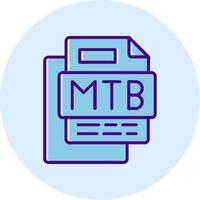 Mtb File Line Dual Tone Circle Icon vector