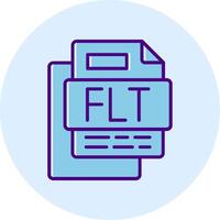 Flt File Line Dual Tone Circle Icon vector