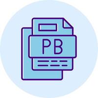 Pb File Line Dual Tone Circle Icon vector