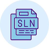 Sln File Line Dual Tone Circle Icon vector