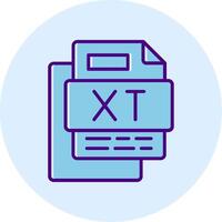 Xt File Line Dual Tone Circle Icon vector