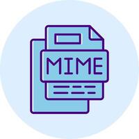 Mime File Line Dual Tone Circle Icon vector