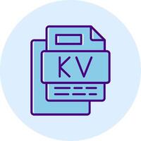 Kv File Line Dual Tone Circle Icon vector