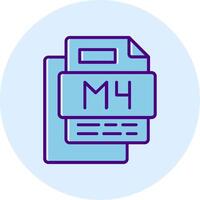 M4 File Line Dual Tone Circle Icon vector