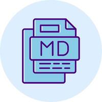 Md File Line Dual Tone Circle Icon vector