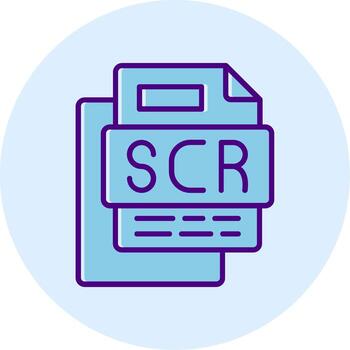 SCR File Line Dual Tone Circle Icon vector