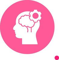 Cognitive Function Long Shadow Circle Icon vector