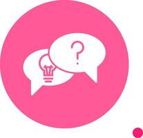 Problem Finding Long Shadow Circle Icon vector